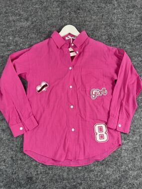 Angelos Girl Shirt 12-13 Years Pink Button Up Kids Top Youth Embroidered N137